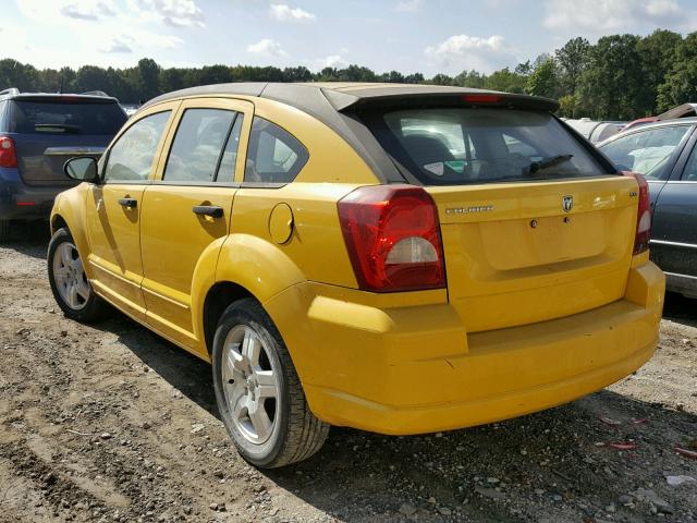 1B3HB48B77D591426 - 2007 DODGE CALIBER SX YELLOW photo 3