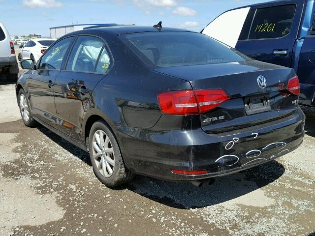 3VWD17AJXFM267857 - 2015 VOLKSWAGEN JETTA SE BLACK photo 3