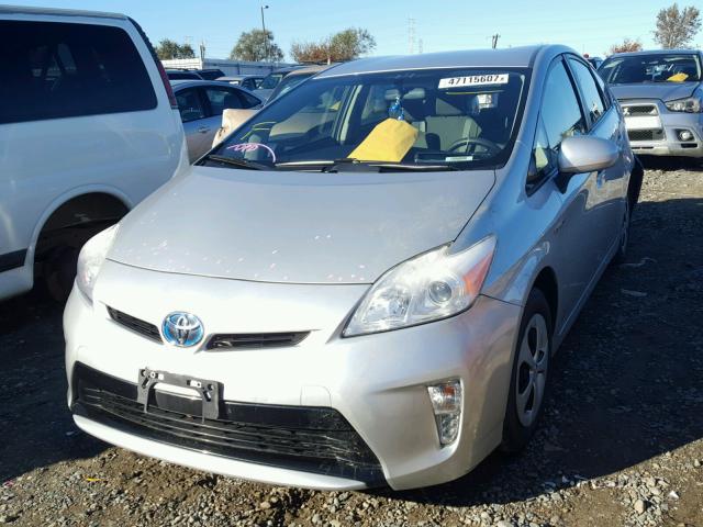 JTDKN3DU6D1682195 - 2013 TOYOTA PRIUS SILVER photo 2