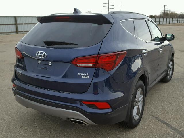 5XYZUDLB0HG433193 - 2017 HYUNDAI SANTA FE S BLUE photo 4