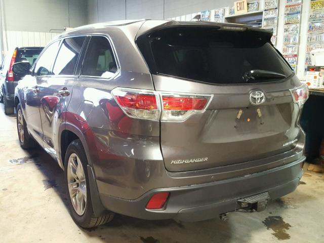 5TDDKRFH3GS310227 - 2016 TOYOTA HIGHLANDER GRAY photo 3