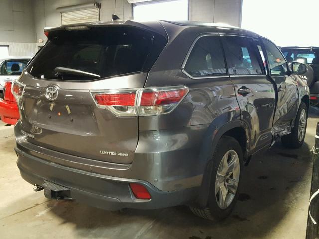 5TDDKRFH3GS310227 - 2016 TOYOTA HIGHLANDER GRAY photo 4