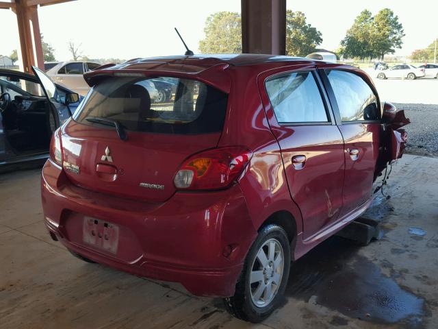 ML32A4HJ1FH053362 - 2015 MITSUBISHI MIRAGE ES RED photo 4