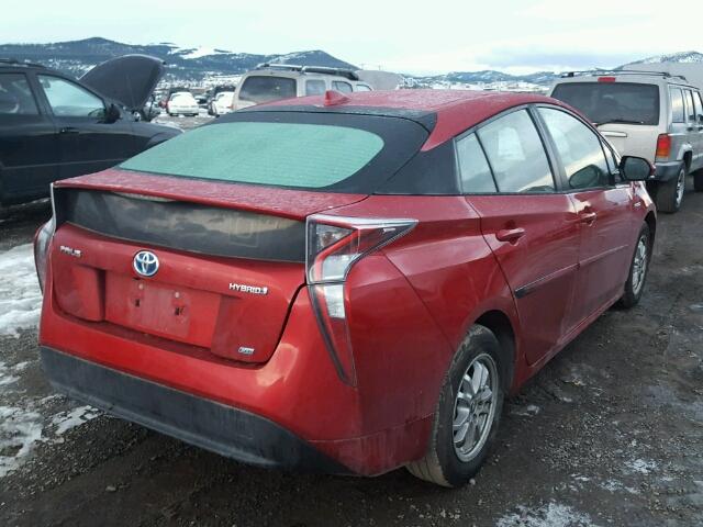 JTDKARFUXG3519862 - 2016 TOYOTA PRIUS RED photo 4