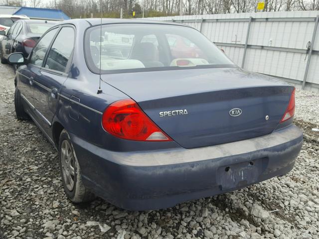 KNAFB121425115591 - 2002 KIA SPECTRA BA BLUE photo 3