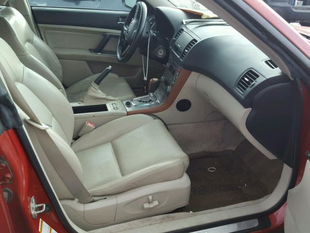 4S4BP67C354354128 - 2005 SUBARU LEGACY OUT RED photo 5