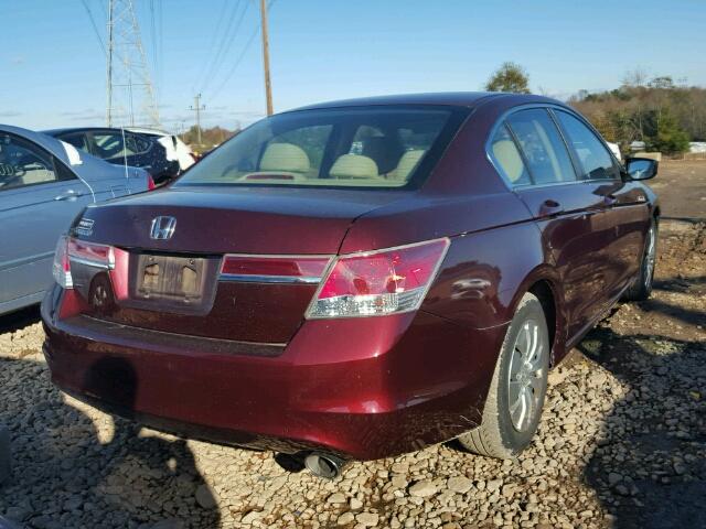 1HGCP2F36BA056660 - 2011 HONDA ACCORD LX BURGUNDY photo 4