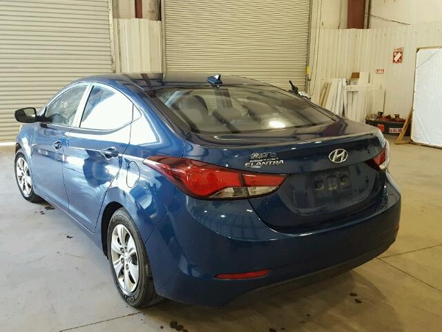 KMHDH4AE1GU634346 - 2016 HYUNDAI ELANTRA SE BLUE photo 3