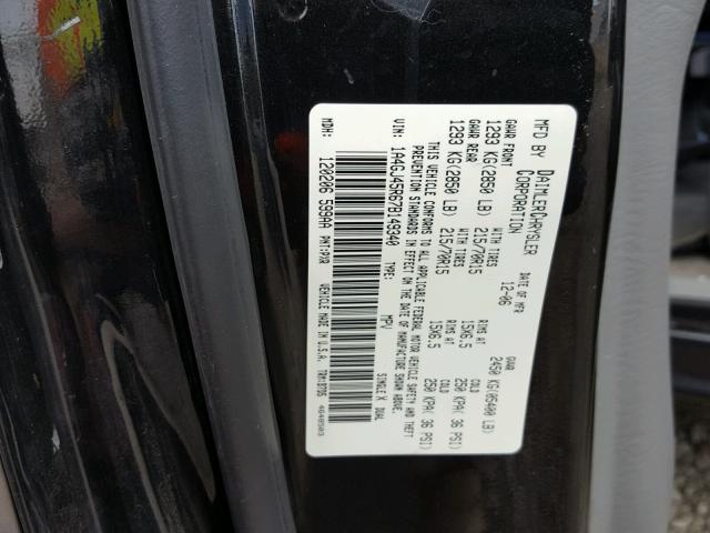 1A4GJ45R67B149340 - 2007 CHRYSLER TOWN & COU BLACK photo 10