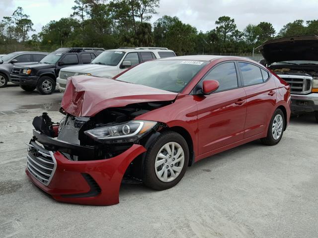 KMHD74LFXHU408459 - 2017 HYUNDAI ELANTRA SE RED photo 2