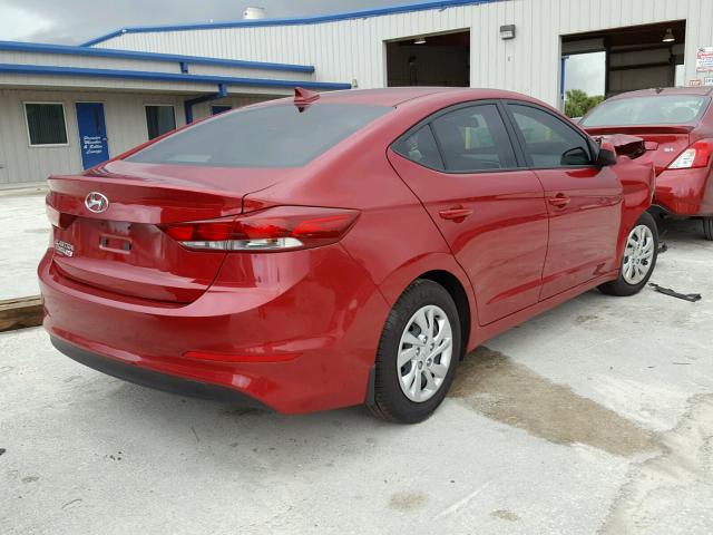 KMHD74LFXHU408459 - 2017 HYUNDAI ELANTRA SE RED photo 4