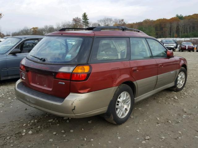 4S3BH686846638156 - 2004 SUBARU LEGACY OUT BURGUNDY photo 4