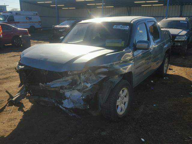 2HJYK16457H527904 - 2007 HONDA RIDGELINE TEAL photo 2