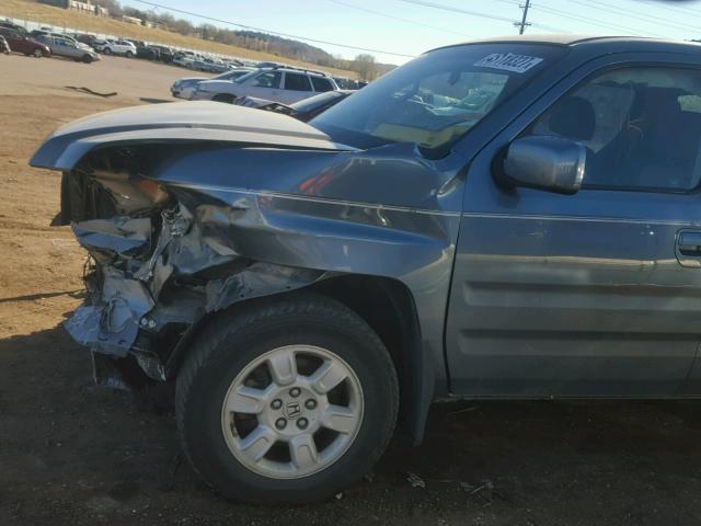 2HJYK16457H527904 - 2007 HONDA RIDGELINE TEAL photo 9