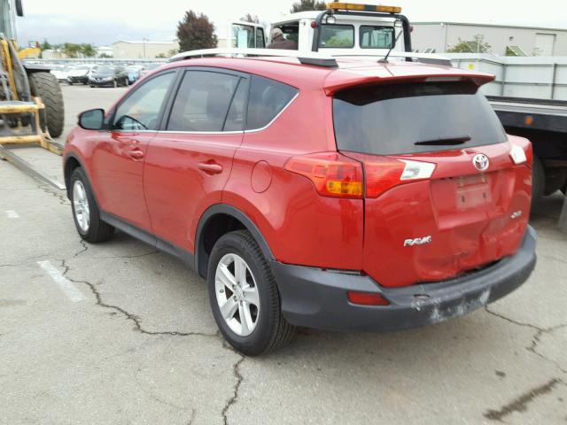 2T3WFREV4DW057823 - 2013 TOYOTA RAV4 XLE RED photo 3