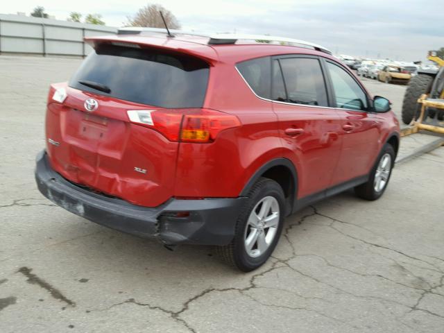 2T3WFREV4DW057823 - 2013 TOYOTA RAV4 XLE RED photo 4