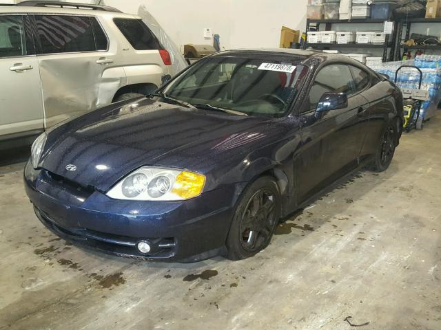 KMHHM65D04U135429 - 2004 HYUNDAI TIBURON BLACK photo 2