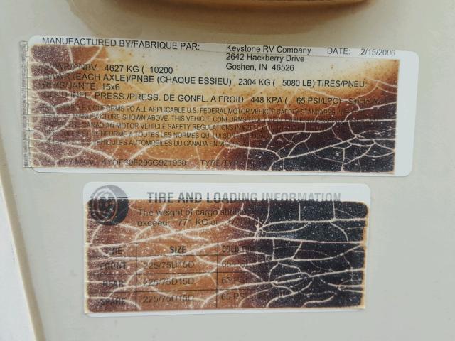 4YDF30F296G921950 - 2006 KEYSTONE OUTBACK TWO TONE photo 10