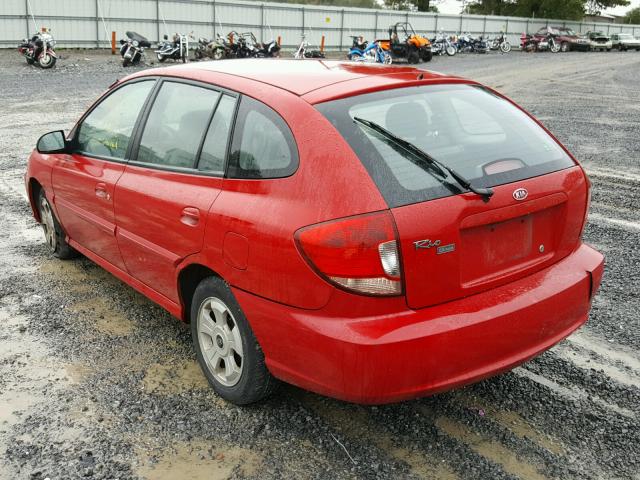 KNADC165446205242 - 2004 KIA RIO CINCO RED photo 3