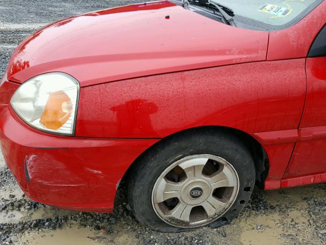 KNADC165446205242 - 2004 KIA RIO CINCO RED photo 9