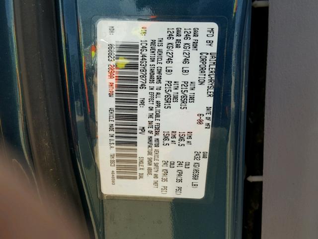 1C4GJ44G3YB787746 - 2000 CHRYSLER GRAND VOYA Yaşıl foto 10