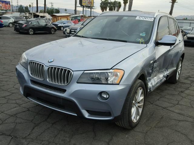 5UXWX9C57D0D04371 - 2013 BMW X3 XDRIVE2 BLUE photo 2