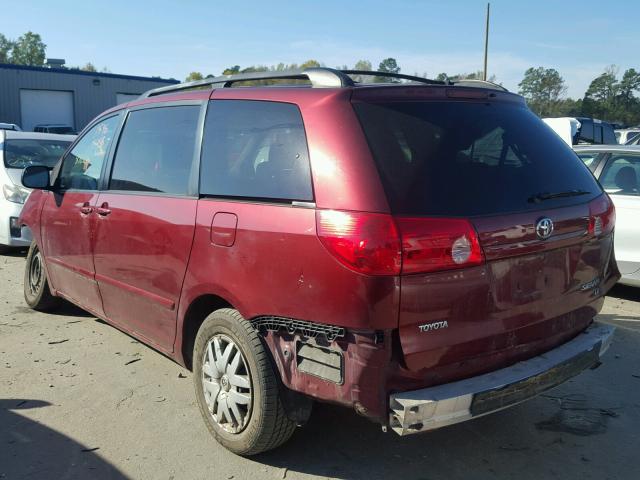 5TDZK23C08S189308 - 2008 TOYOTA SIENNA CE BURGUNDY photo 3