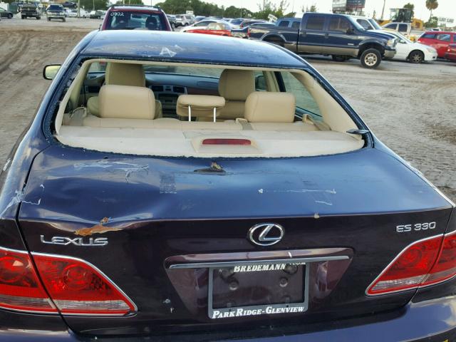 JTHBA30G855098188 - 2005 LEXUS ES 330 BURGUNDY photo 9