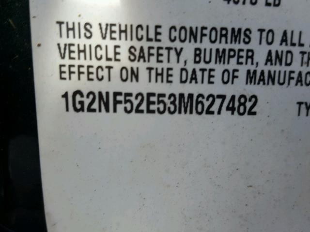 1G2NF52E53M627482 - 2003 PONTIAC GRAND AM S Yaşıl foto 10