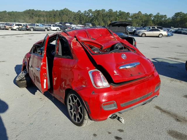 3C3CFFBR9DT750441 - 2013 FIAT 500 SPORT RED photo 3