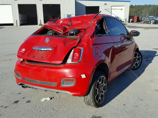 3C3CFFBR9DT750441 - 2013 FIAT 500 SPORT RED photo 4