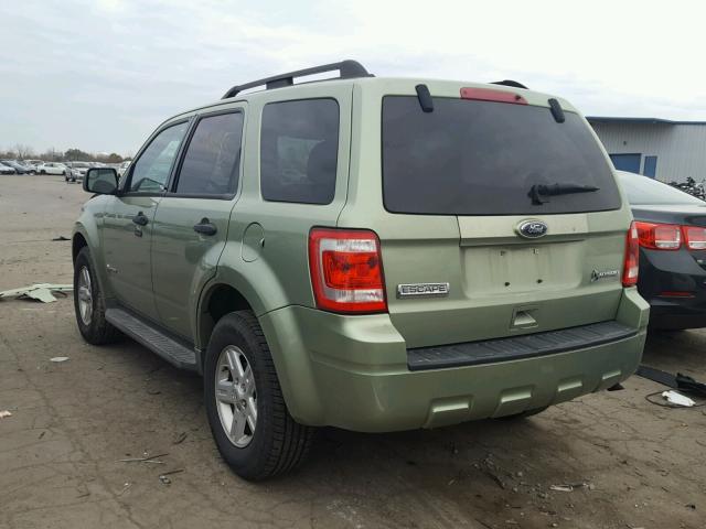 1FMCU4K39AKC41556 - 2010 FORD ESCAPE HYB GREEN photo 3