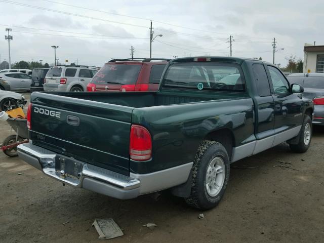 1B7GL22X9XS318130 - 1999 DODGE DAKOTA GREEN photo 4