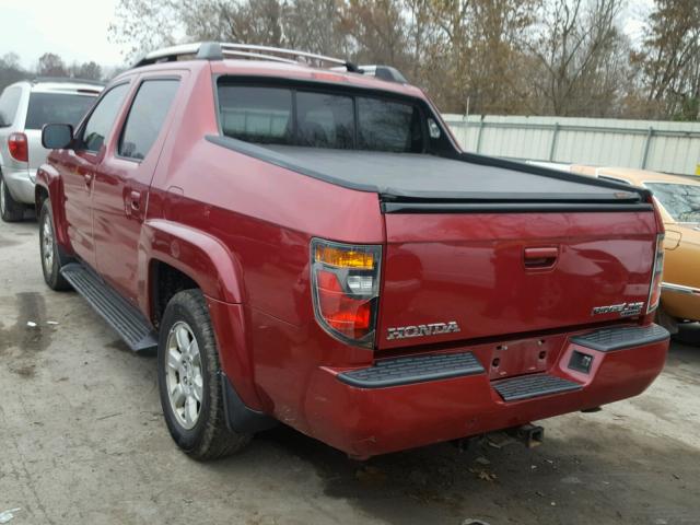 2HJYK16566H517129 - 2006 HONDA RIDGELINE RED photo 3