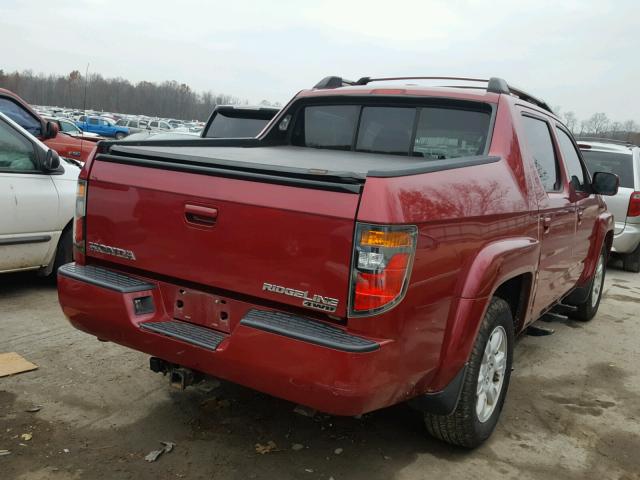 2HJYK16566H517129 - 2006 HONDA RIDGELINE RED photo 4