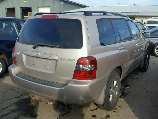 JTEGP21A150049949 - 2005 TOYOTA HIGHLANDER BEIGE photo 4