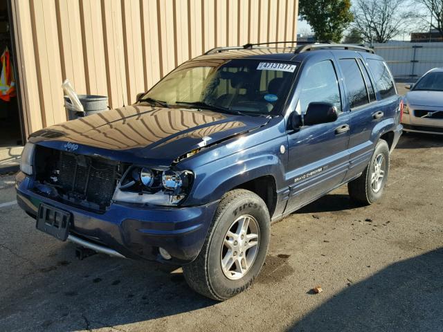 1J8GW48S04C350090 - 2004 JEEP GRAND CHER BLUE photo 2