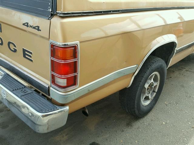 1B7GR14M0HS449864 - 1987 DODGE DAKOTA GOLD photo 9