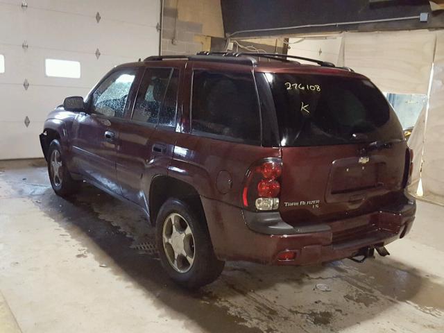 1GNDS13SX72276108 - 2007 CHEVROLET TRAILBLAZE MAROON photo 3