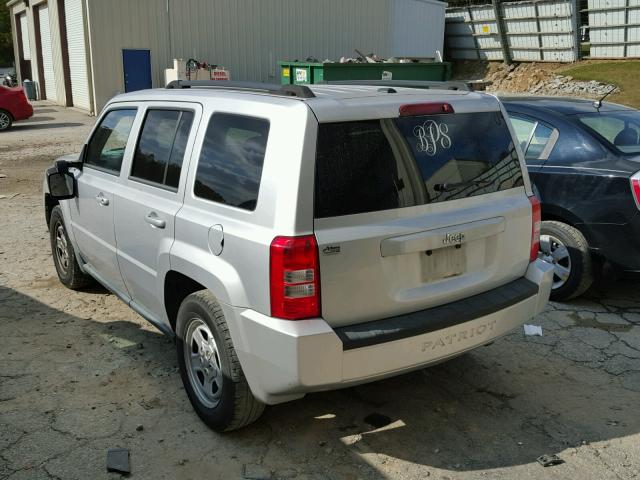 1J4NT2GA1AD504665 - 2010 JEEP PATRIOT SP SILVER photo 3