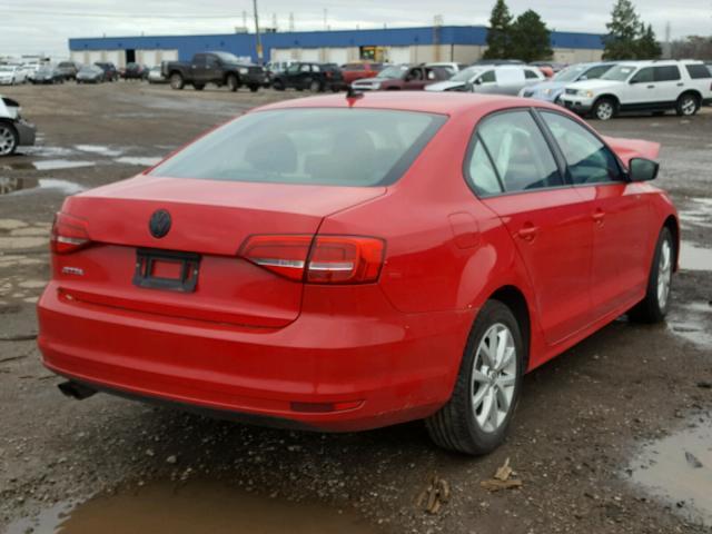 3VWD17AJ6FM292836 - 2015 VOLKSWAGEN JETTA SE RED photo 4