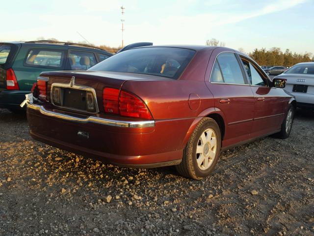 1LNHM86S72Y646568 - 2002 LINCOLN LS RED photo 4