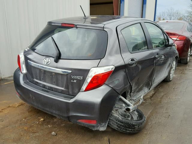 JTDKTUD39CD509917 - 2012 TOYOTA YARIS SILVER photo 4