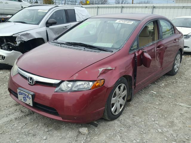 1HGFA16518L117114 - 2008 HONDA CIVIC LX MAROON photo 2