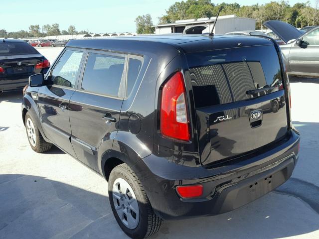 KNDJT2A52D7622260 - 2013 KIA SOUL BLACK photo 3