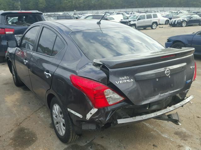 3N1CN7APXFL801424 - 2015 NISSAN VERSA S GRAY photo 3