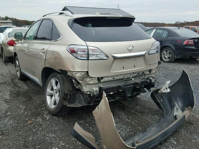 2T2BK1BA9BC108555 - 2011 LEXUS RX 350 GOLD photo 3