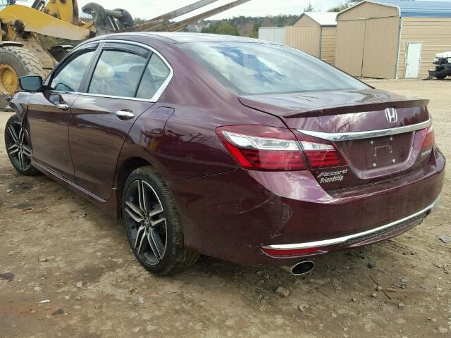 1HGCR2F53HA113563 - 2017 HONDA ACCORD SPO MAROON photo 3