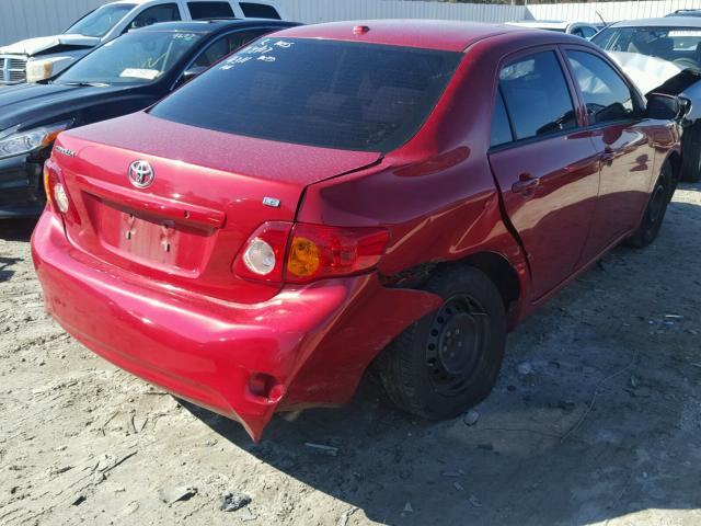 1NXBU4EE6AZ287407 - 2010 TOYOTA COROLLA BA RED photo 4