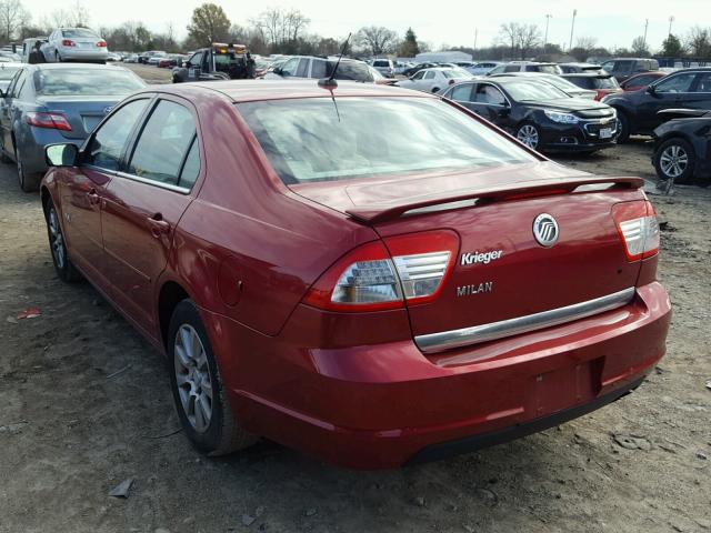 3MEHM07Z07R665937 - 2007 MERCURY MILAN RED photo 3